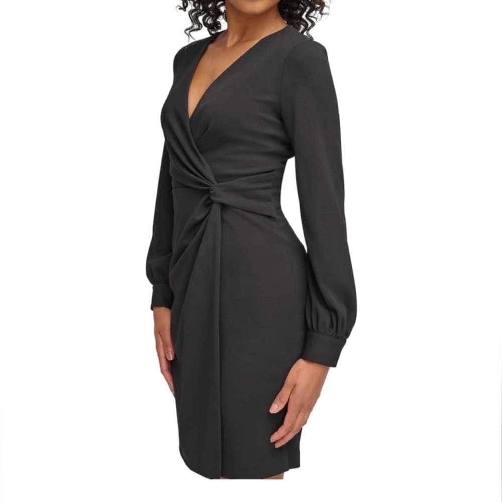 DKNY Elegant Black Wrap Dress NWT